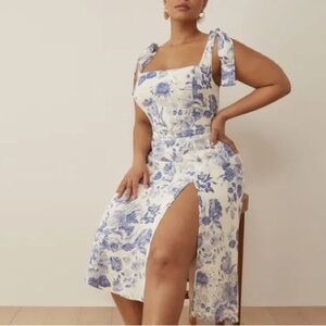 Floral Blue and White Women's Dress